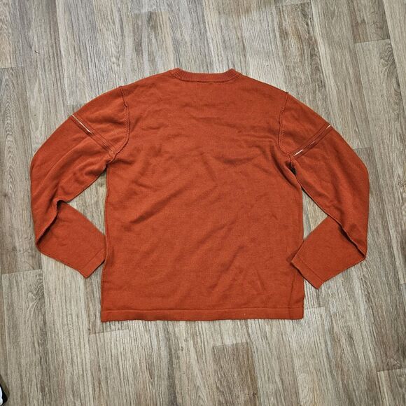 Vtg Arizona Jean Sweater Mens L Orange 1 Stripe Y2K Preppy Cotton Boho Cottage - Picture 5 of 8